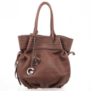 Pre Owned Dolce and Gabbana Brown Leather Drawstring Tote