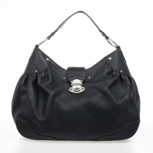 Pre Owned Louis Vuitton Black Mahina Leather Solar GM Bag