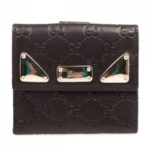 Pre Owned Gucci Brown Guccissima Indy Wallet