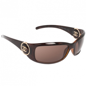 Pre Owned Chanel 6030 Brown Frame CC Logo Women Sunglasses