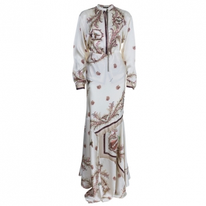 Pre Owned Roberto Cavalli Floral Printed Skirt and Top Set XL