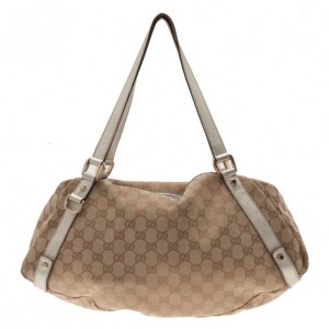 Pre Owned Gucci Monogram Canvas Medium Abbey Tote