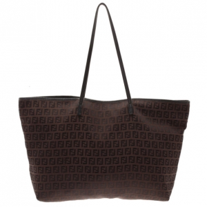 Pre Owned Fendi Brown Zucca Shopper Tote