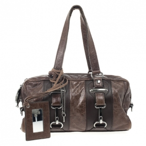 Pre Owned Balenciaga Brown Leather Hook Bag