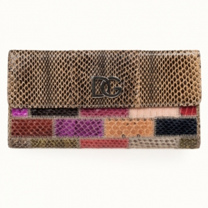 Pre Owned Dolce and Gabbana Multicolor Python Flap Wallet