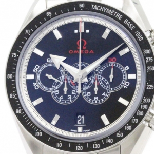 Pre Owned Omega Blue Stainless Steel Speedmaster Broad Arrow Men's Wristwatch 44MM