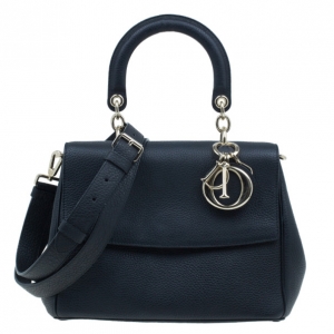 Pre Owned Dior Black Leather Small Be Dior Flap Bag