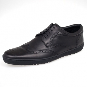 Pre Owned Louis Vuitton Black Leather Brogue Lace Up Shoes Size 41