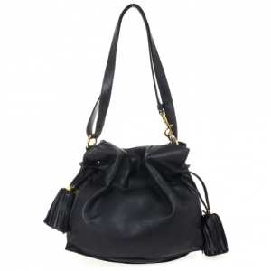 Pre Owned Loewe Polished Black Calfskin Flamenco 30 Shoulder Bag