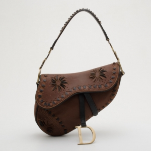 Pre Owned Dior Brown Leather Limited Edition Saddle Bag