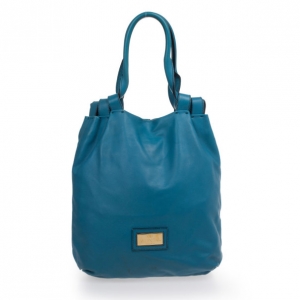 Pre Owned Valentino Blue Leather Rose Tote