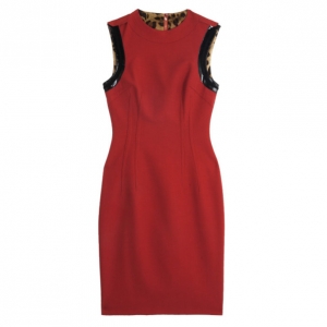 Pre Owned Dolce and Gabbana Red Wool Sleeveless Dress S