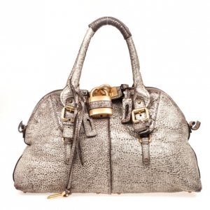 Pre Owned Chloe Metallic Leather Paddington Dome Bag
