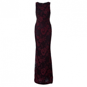 Pre Owned Alice + Olivia Red Veda Lace Open-back Gown S