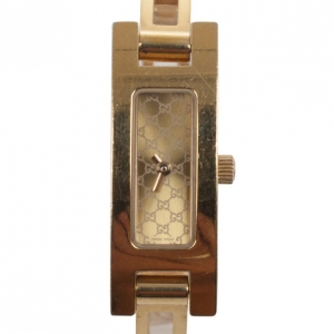 Pre Owned Gucci Yellow Gold Plated Stainless Steel 3900L Womens Wristwatch 34 MM