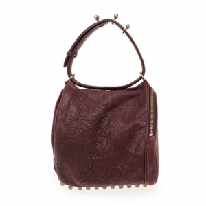 Pre Owned Alexander Wang Maroon Diego Drawstring Bag