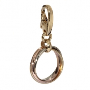 Pre Owned Cartier Trinity 18 K White Yellow & Rose Gold Charm Pendant