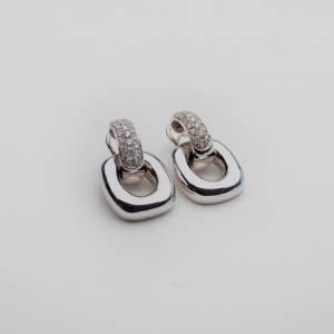 Pre Owned Salvini Diamond White Gold Clip Earrings