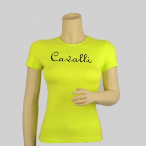 Pre Owned Roberto Cavalli Green Logo T-shirt Size S