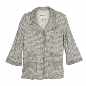 Pre Owned Chanel Tweed Jacket Size L