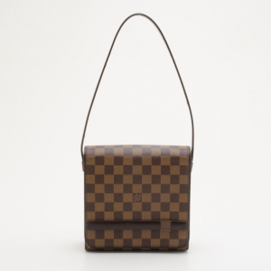 Pre Owned Louis Vuitton Damier Ebene Tribeca Long Shoulder Handbag 