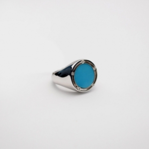 Pre Owned Damiani Round Turquoise Ring Size 55