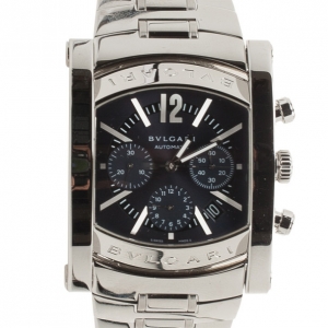 Pre Owned Bvlgari Black Assioma Chronograph Mens Wriswatch 48 MM