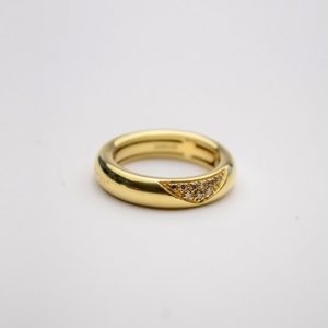 Pre Owned Damiani Yellow Gold Diamond Band Ring Size 54.5