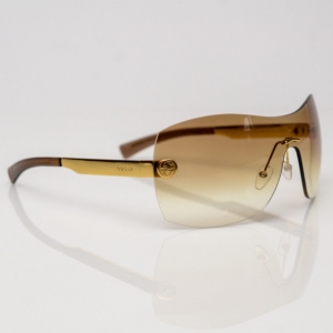Pre Owned Gucci Brown Shield Sunglasses