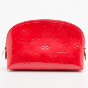 Pre Owned Louis Vuitton Rouge Grenadine Vernis Cosmetic Pouch