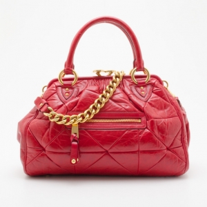 Pre Owned Marc Jacobs Cherry Red Patchwork Stam