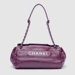 Pre Owned Chanel Maroon Leather Shoulder Bag