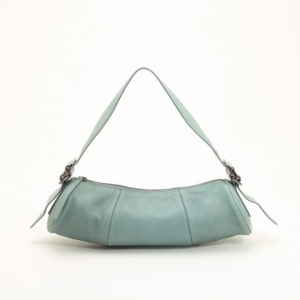 Pre Owned Tod's Light Blue Leather Barrel Shoulder Bag
