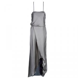 Pre Owned Emporio Armani Grey Evening Gown M