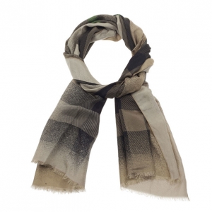 Pre Owned Burberry Dull Gold Novacheck Stole