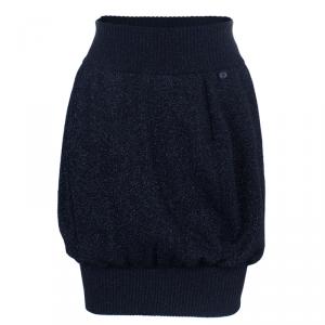 Pre Owned Chanel Black Metallic Tube Skirt M