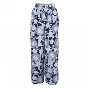 Pre Owned Chanel Silk Printed Palazzo Pants M