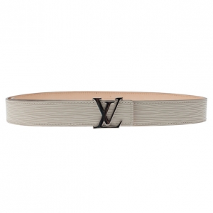 Pre Owned Louis Vuitton Ivory Epi Leather Initials Belt 85CM