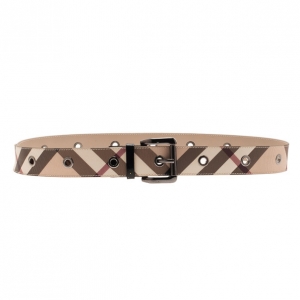 Pre Owned Burberry Novacheck Canvas Belt 110CM