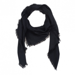 Pre Owned Louis Vuitton Black Monogram Silk Shawl