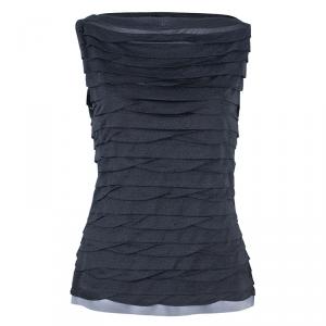 Pre Owned Chanel Tiered Metallic Sleeveless Top M