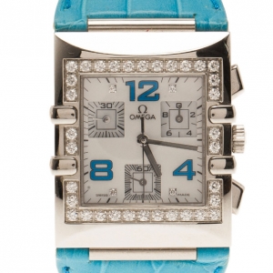 Pre Owned Omega White Stainless Steel Constellation Quadra Women's Wristwatch 29MM