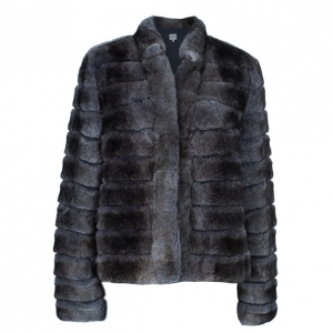 Pre Owned Armani Collezioni Grey Fur Jacket L