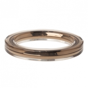 Pre Owned Gucci Metal and Plexiglass Brown Thin Bangle 18.5