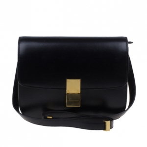 Pre Owned Celine Black Leather Classic Box Shoulder Bag