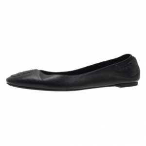 Pre Owned Alexander McQueen Black Sequin Skull Ballet Flats Size 39
