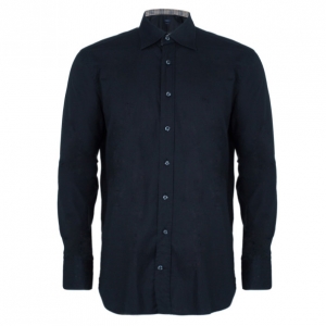 Pre Owned Burberry Men's Slim Fit Black Formal Shirt L