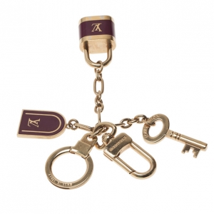 Pre Owned Louis Vuitton Purple Cadenas Bag Charm