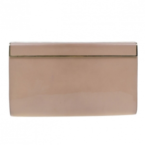 Pre Owned Jimmy Choo Beige Patent Cayla Clutch