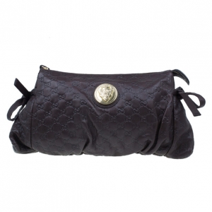 Pre Owned Gucci Brown Guccissima Hysteria Clutch